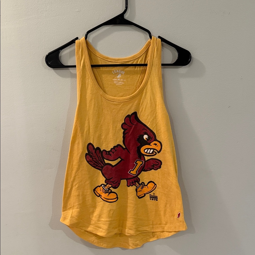 League Yellow Tank Top with Cartoon Bird